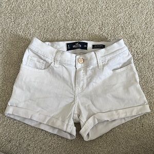 Hollister white jean shorts